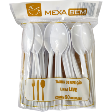 COLHER DE REFEICAO MASTER BRANCO C/50 MEXABEM