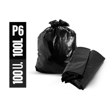 SACO DE LIXO 100 LTS PRETO BL P6 C/100 RP