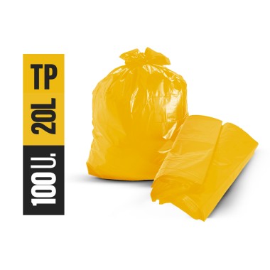 SACO DE LIXO 20 LTS AMARELO C/100 TP
