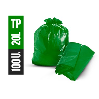 SACO DE LIXO 20 LTS VERDE C/100 TP