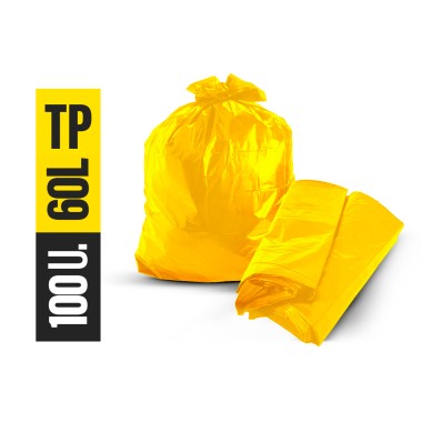 SACO DE LIXO 60 LTS AMARELO C/100 TP