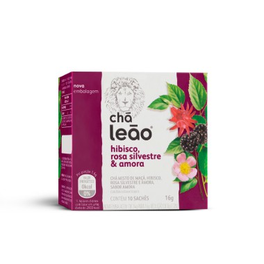 Chá Leão Hibisco Silvestre e Amora 16g - Caixa com 10 Sachês Chá Leão Hibisco Silvestre e Amora 16g - Caixa com 10 Sachês