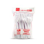 Garfo de Refeição Master Branco Mexabem - Pacote com 50 Unidades