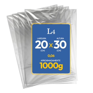 Saco Plástico - 20x30cm - 0,06mm - 1 Kg Saco Plástico - 20x30cm - 0,06mm - 1 Kg