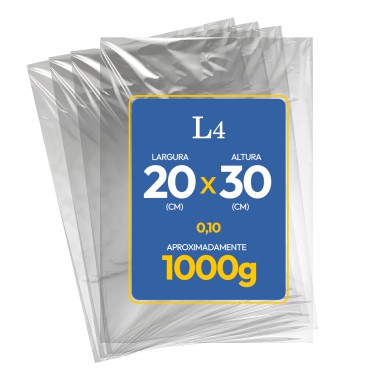 Saco Plástico - 20x30cm - 0,10mm - 1 Kg Saco Plástico - 20x30cm - 0,10mm - 1 Kg