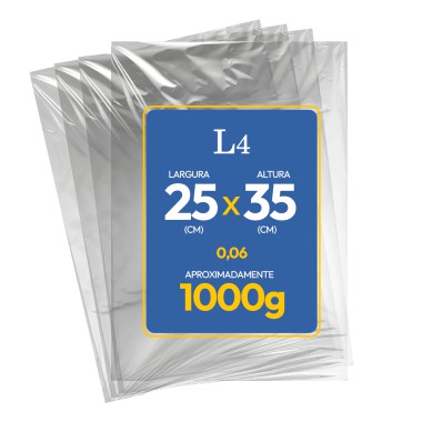 Saco Plástico Cristal - 25x35cm - 0,06mm - 1 Kg Saco Plástico Cristal - 25x35cm - 0,06mm - 1 Kg