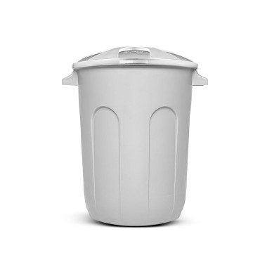 Cesto Plástico Redondo com Tampa Branca 30 Litros - Jaguar