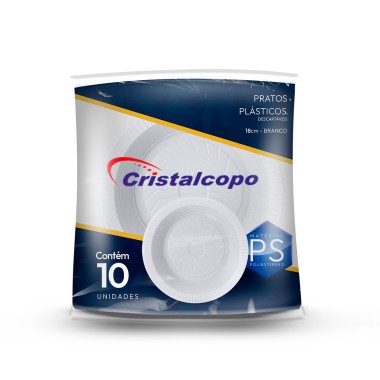 Prato Fundo 18 cm Cristalcopo - Pacote com 10 Unidades Prato Fundo 18 cm Cristalcopo - Pacote com 10 Unidades