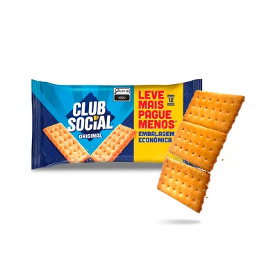 Biscoito Salgado Original com 12 Unidades 288g - Club Social Biscoito Salgado Original com 12 Unidades 288g - Club Social