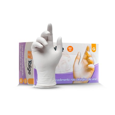 Luva de Vinil sem Pó Tamanho G Talge - 100 unidades CA 27802 Luva de Vinil sem Pó Tamanho G Talge - 100 unidades CA 27802