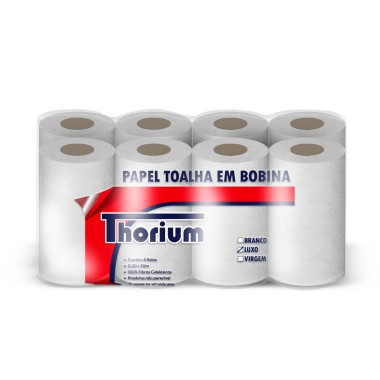 PAPEL TOALHA BOBINA 8X20X100 MTS THORIUM LUXO
