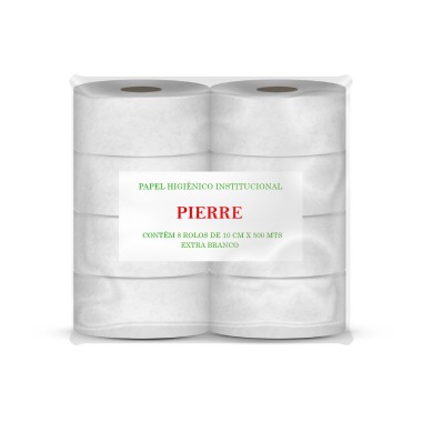 Papel Higiênico Rolão Pierri Branco - 8 Rolos x 500 Metros Papel Higiênico Rolão Pierri Branco - 8 Rolos x 500 Metros
