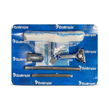 KIT de Limpeza de Vidros 5 Peças - Bralimpia KIT de Limpeza de Vidros 5 Peças - Bralimpia