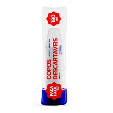 COPO 180 ML FACA FACIL TRANSPARENTE PCT C/100 COPO 180 ML FACA FACIL TRANSPARENTE PCT C/100