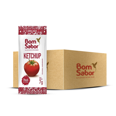 Ketchup Premium Bom Sabor - Sachê 7g | Caixa com 182 unid. Ketchup Premium Bom Sabor - Sachê 7g | Caixa com 182 unid.