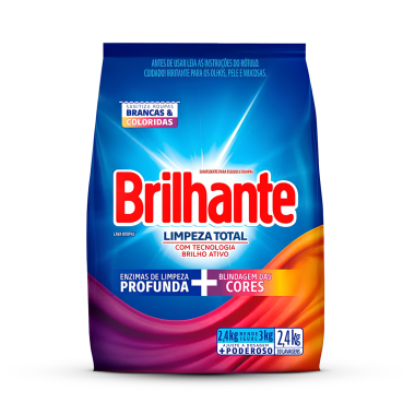 Sabão em Pó Brilhante Limpeza Total 2,4kg Sabão em Pó Brilhante Limpeza Total 2,4kg