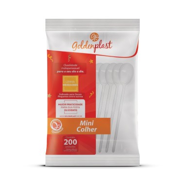 Mini Colher Cristal Goldenplast Pct C/200 Unid Mini Colher Cristal Goldenplast Pct C/200 Unid