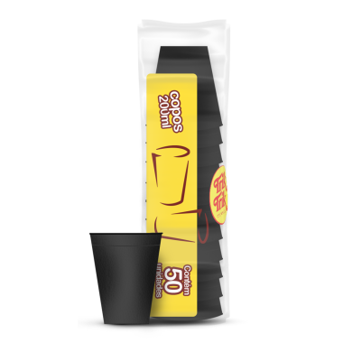 COPO 200 ML TRIK  BIODEG PRETO PCT C/ 50