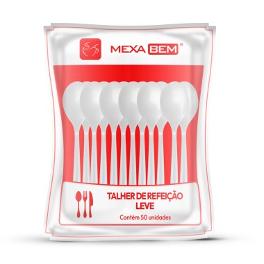 COLHER DE REFEICAO LEVE BRANCA MEXABEM PCT C/50