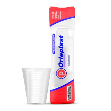 Copo 300 ml Orleplast Transparente PP Pct C/100 Unidades Copo 300 ml Orleplast Transparente PP Pct C/100 Unidades