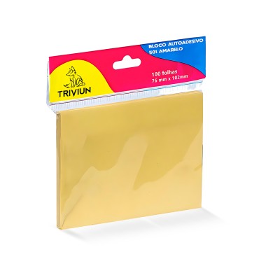 Bloco Autoadesivo 501 Amarelo 76x102 c/100 Folhas - TN Office Bloco Autoadesivo 501 Amarelo 76x102 c/100 Folhas - TN Office