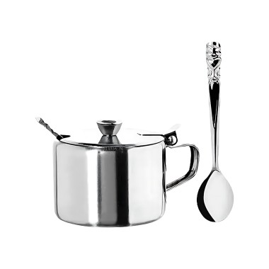 AÇUCAREIRO DE INOX COM COLHER