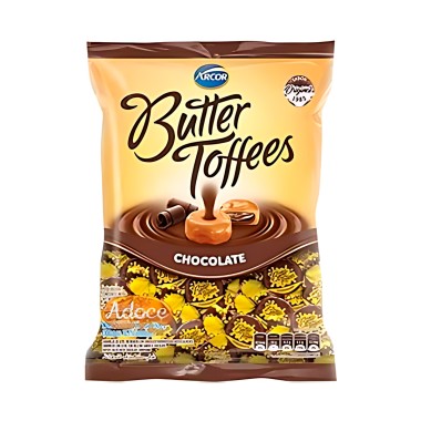 Bala Butter Toffees Chocolate 500 Gramas - Arcor Bala Butter Toffees Chocolate 500 Gramas - Arcor