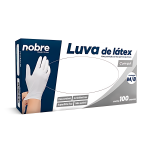 LUVA LATEX C/PO P/ PROTECAO CONTRA AGENTES QUIMICOS M C/100 NOBRE