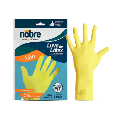 LUVA LATEX AMARELA P NOBRE