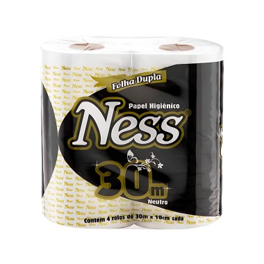 PAPEL HIGIENICO FOLHA DUPLA 4X30 MTS NESS IPEL