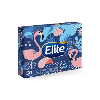 Lenço de Papel Elite Facial Dobrado com 50 Folhas Lenço de Papel Elite Facial Dobrado com 50 Folhas