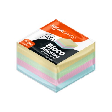 Bloco Autoadesivo Colorido 76 mm x 76 mm com 400 Folhas Jocar Office