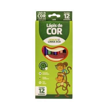 Lápis de Cor com 12 Cores Ecológico Leo&Leo Lápis de Cor com 12 Cores Ecológico Leo&Leo