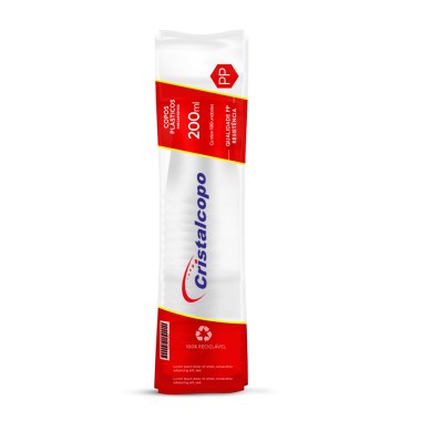 COPO PLASTICO PP TRANSPARENTE 200 ML C/100 CRISTALCOPO