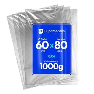 SACO PLASTICO CRISTAL 60X80 0,06 1KG