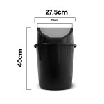 LIXEIRA PLASTICA BASCULANTE PRETA 13 LTS CVL