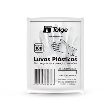 LUVA PLASTICA DESCARTAVEL C/100 NOBRE
