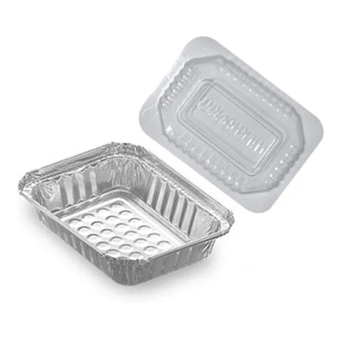 BANDEJA ALUMINIO C/ TAMPA PET  230 ML C/10 UN THERMOPRAT