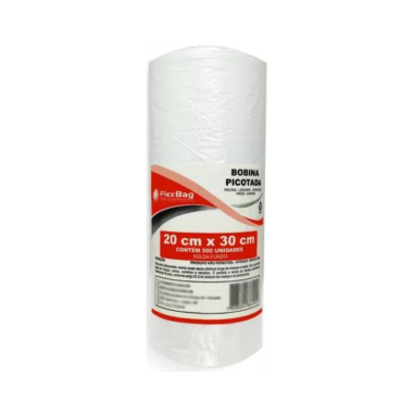 BOBINA PICOTADA EM PEAD PRIME REFORCADA 20X30 C/500 SEGPLAST
