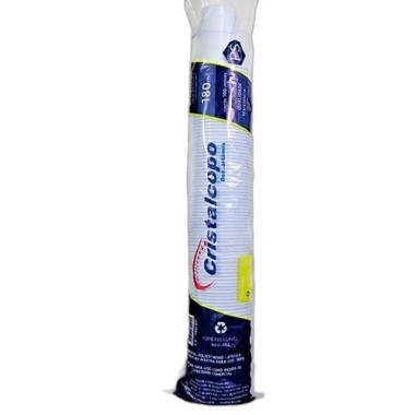 COPO PLASTICO PS BRANCO 180 ML C/100 CRISTALCOPO