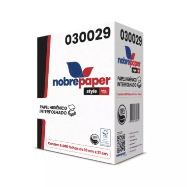 PAPEL HIGIENICO INTERFOLHA FOLHA DUPLA 100% CELULOSE CX C/6000 NOBRE