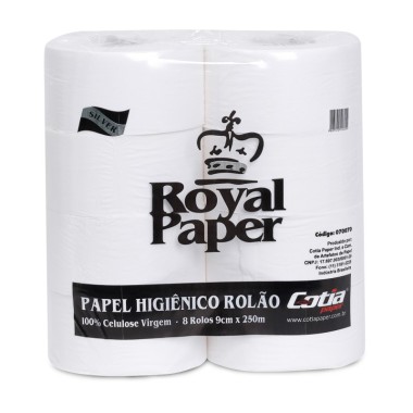 PAPEL HIGIENICO ROLAO FS 100% CELULOSE 16 GRS 8X250 MTS ROYAL SILVER