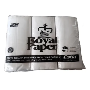 PAPEL TOALHA INTERFOLHA 2D 100% CELULOSE 20 GRS 22X20 CX C/4800 ROYAL SILVER