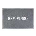 TAPETE CAPACHO EMBORRACHADO BEM-VINDO GIRA - CINZA