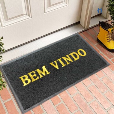 TAPETE CAPACHO EMBORRACHADO BEM-VINDO GIRA - GRAFITE