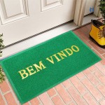 TAPETE CAPACHO EMBORRACHADO BEM-VINDO GIRA - VERDE