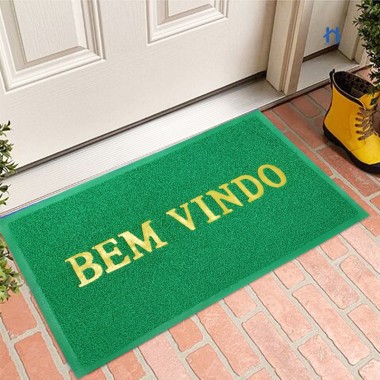 TAPETE CAPACHO EMBORRACHADO BEM-VINDO GIRA - VERDE