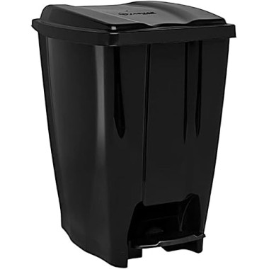 LIXEIRA PLASTICA C/ PEDAL PRETA 20 LTS JAGUAR