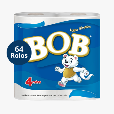 PAPEL HIGIENICO FOLHA SIMPLES 16X4X30 MTS BOB