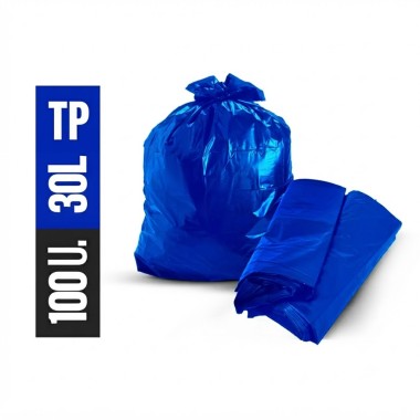 SACO DE LIXO 30 LTS C/100 TP  - AZUL
